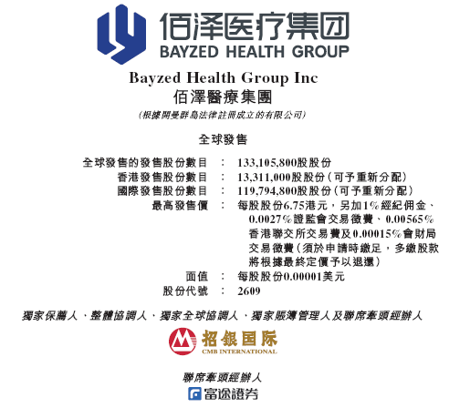 佰泽医疗启动招股，6月23日香港上市，嘉实(💵)基金参与基石投资